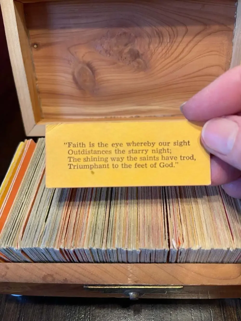 God's Treasure Chest Vintage Cedar Wood Keepsake Box with Scripture Cards